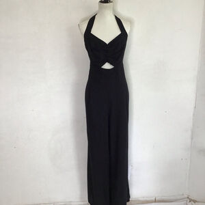 Bar III Women Elegant Black Halter Neck Cutout Cocktail Jumpsuit 14W